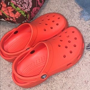 Orange crocs